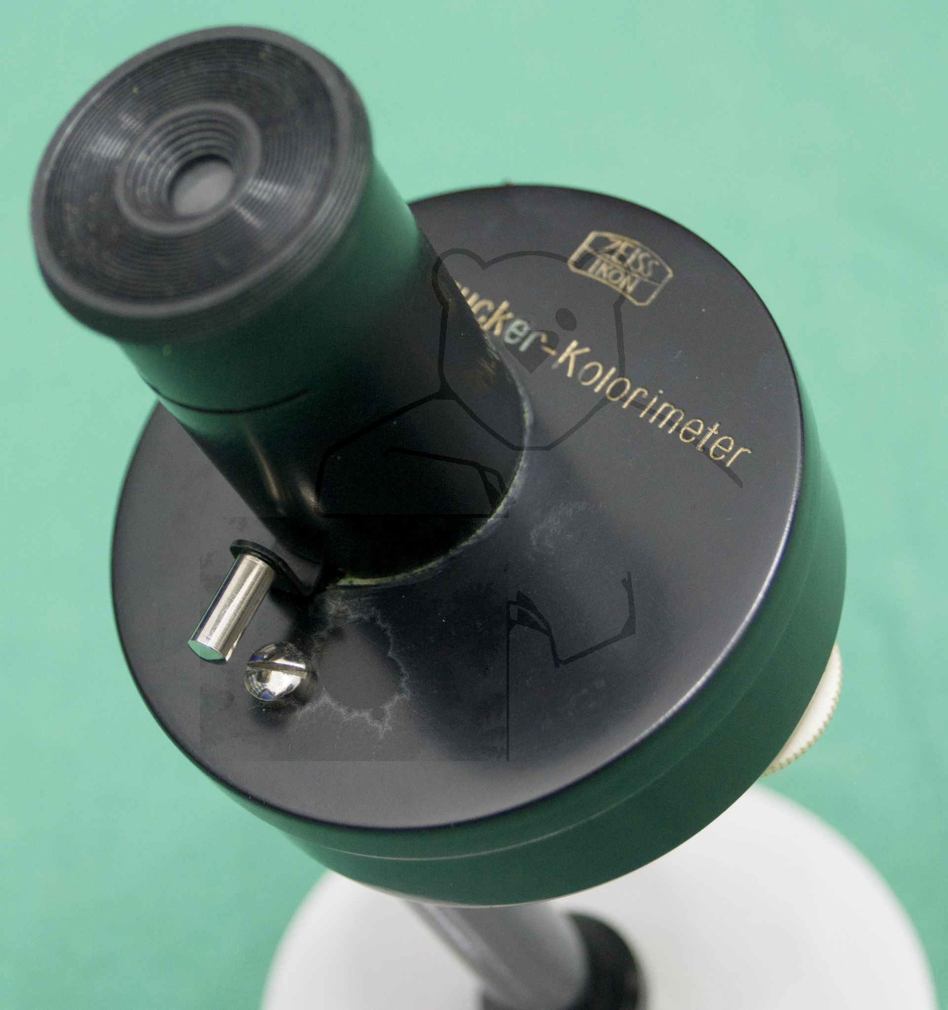 Blutzucker Kolorimeter, Okular mit Umschalter Probe/Referenzscheibe und Referenzscheibe/Werte